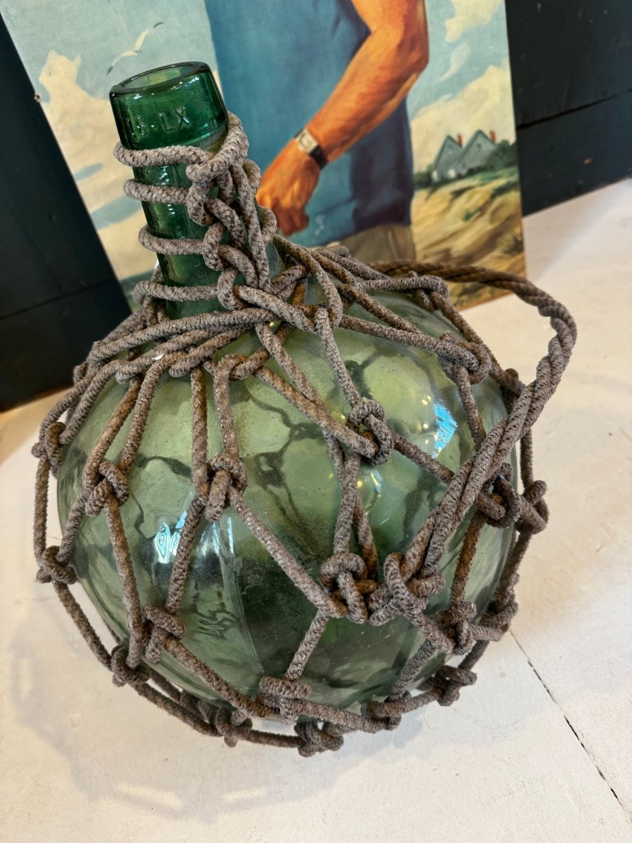 Antique Glass Bottle Rope Knots - Diamonds & Rust