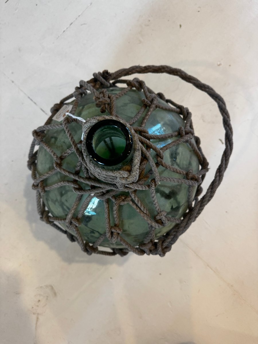 Antique Glass Bottle Rope Knots - Dark Green - Diamonds & Rust