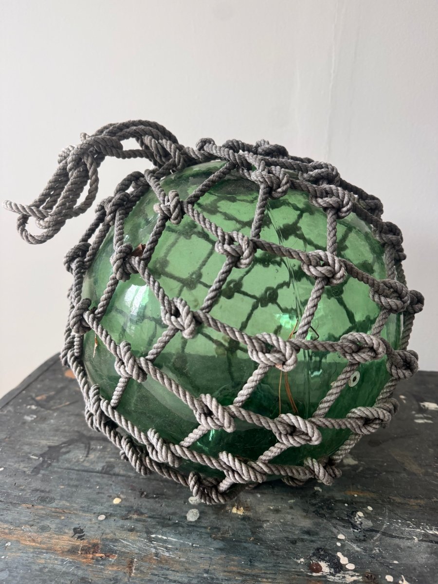 Antique Glass Rope Knots - Dark Green - Diamonds & Rust