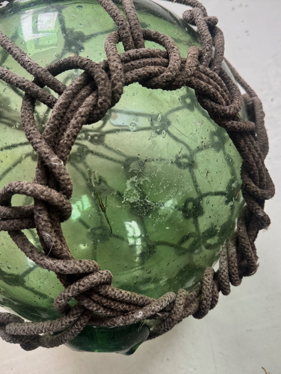 Antique Glass Rope Knots - Dark Green - Diamonds & Rust