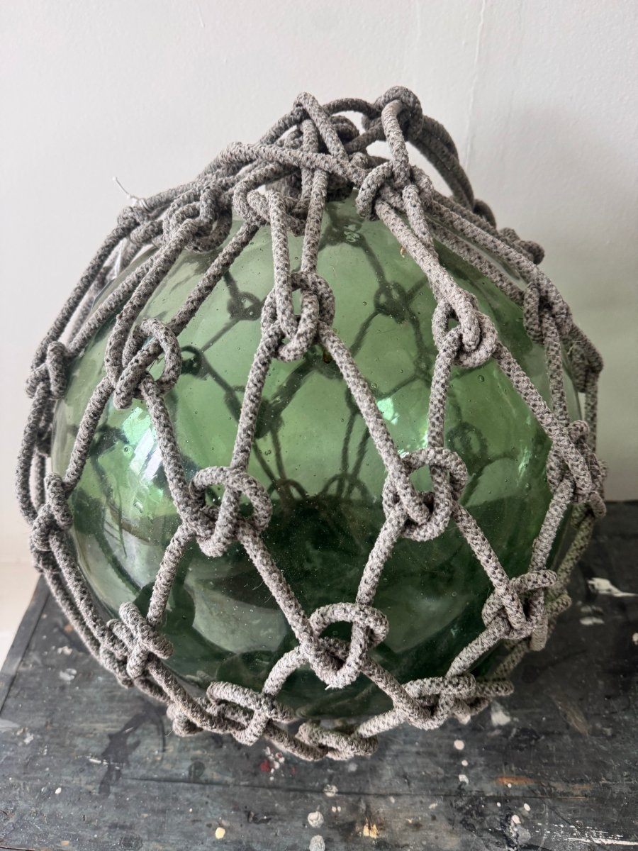Antique Glass Rope Knots - Light Green - Diamonds & Rust