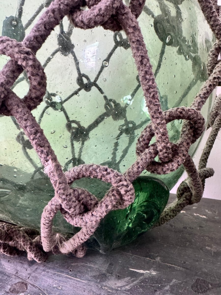 Antique Glass Rope Knots - Light Green - Diamonds & Rust