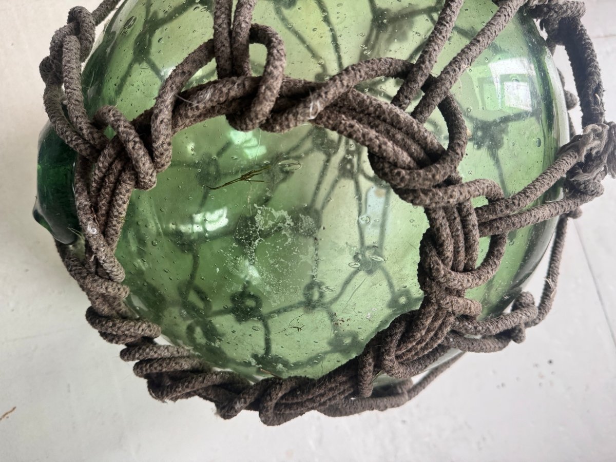 Antique Glass Rope Knots - Light Green - Diamonds & Rust