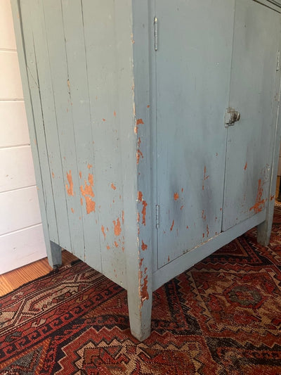 Antique Painted Blue Cabinet - Diamonds & Rust