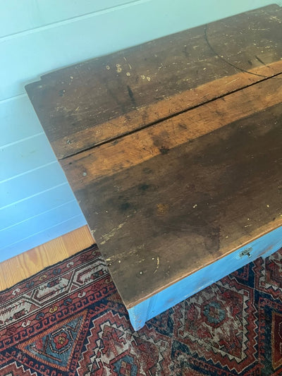 Antique Painted Blue Cabinet - Diamonds & Rust