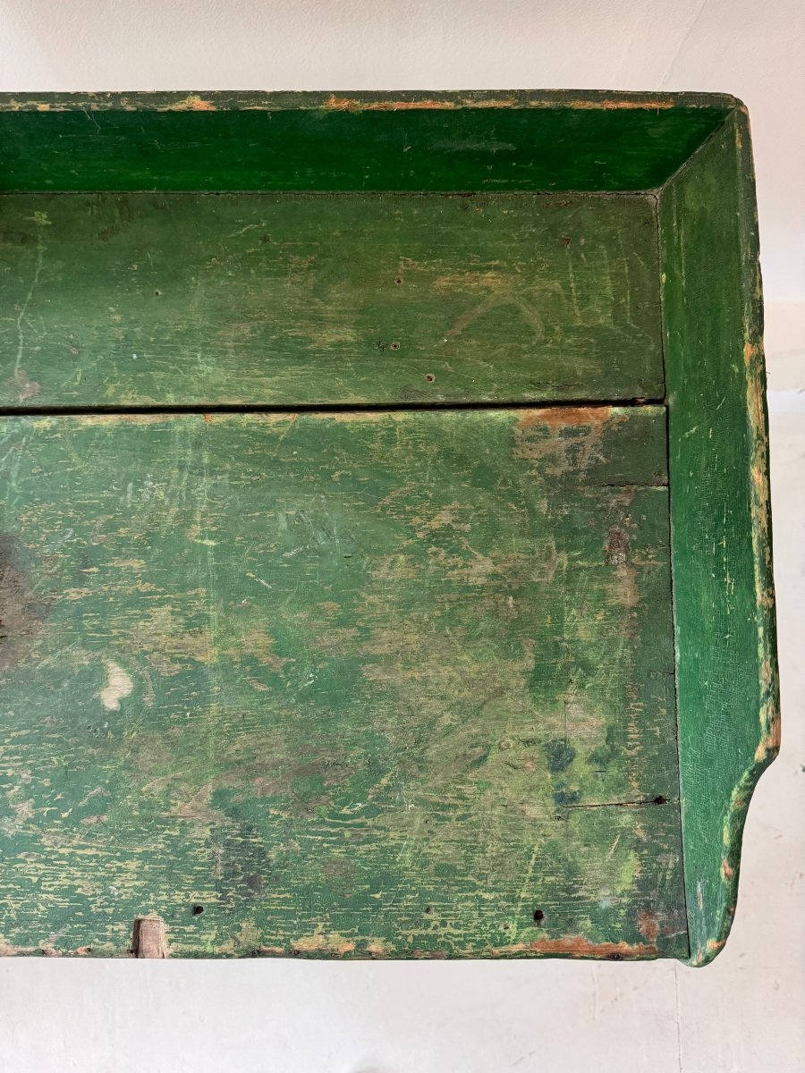 Antique Painted Side Table - Green - Diamonds & Rust