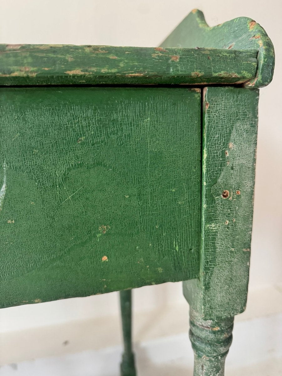 Antique Painted Side Table - Green - Diamonds & Rust