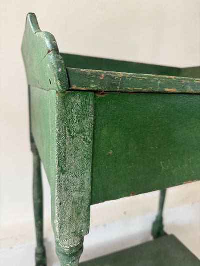 Antique Painted Side Table - Green - Diamonds & Rust