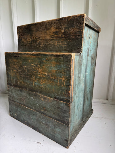Antique Painted Wood Chest - Diamonds & Rust