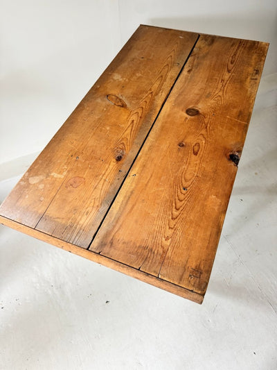 Antique Scrubbed Pine Table - Diamonds & Rust