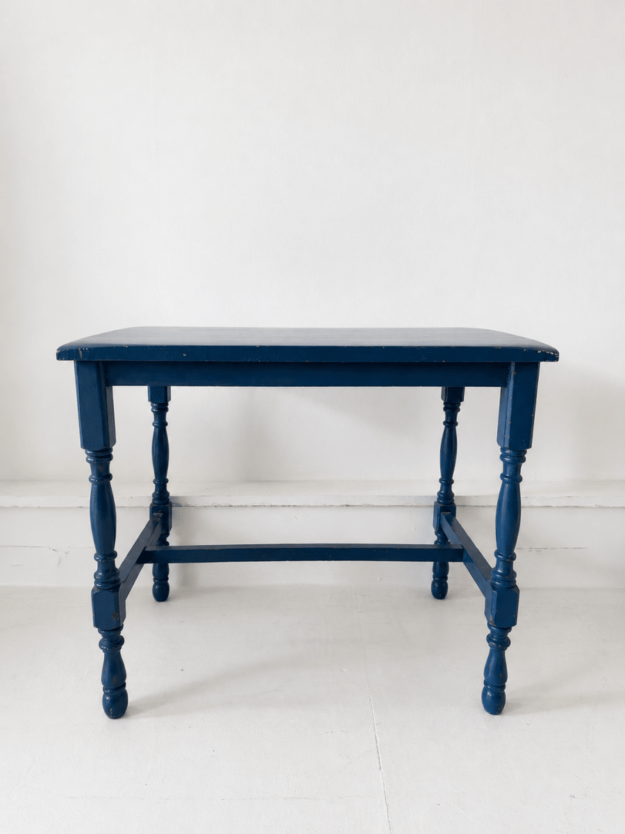 Antique Turned Legs - Painted Side Table - Diamonds & Rust