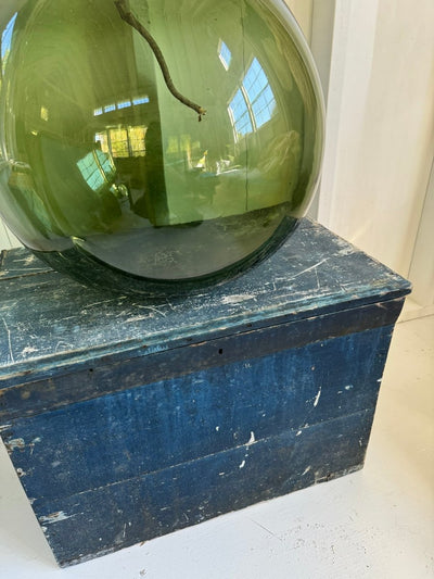 Antique Wood Chest - Marine Blue - Diamonds & Rust