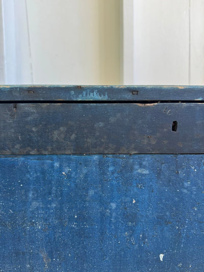 Antique Wood Chest - Marine Blue - Diamonds & Rust