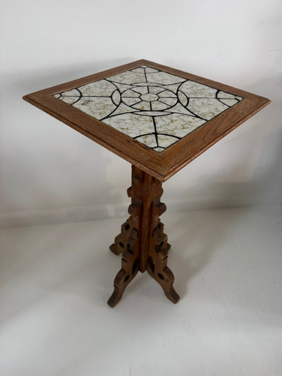 Arts + Crafts Ceramic Tile Top Side Table - Diamonds & Rust