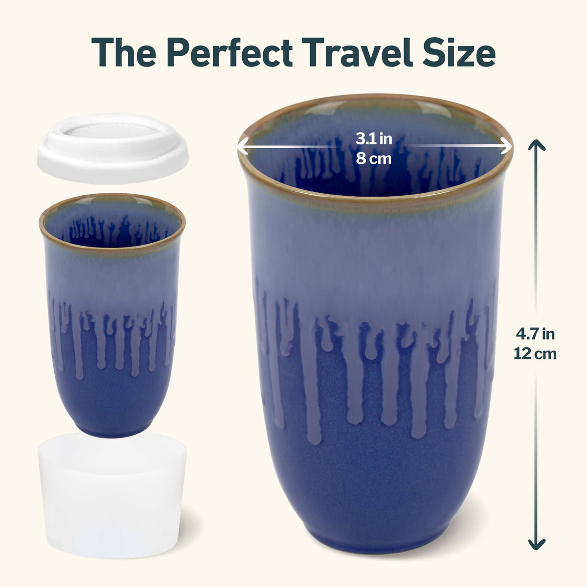 Neptune Ceramic Travel Mug – 12oz with Lid & Sleeve