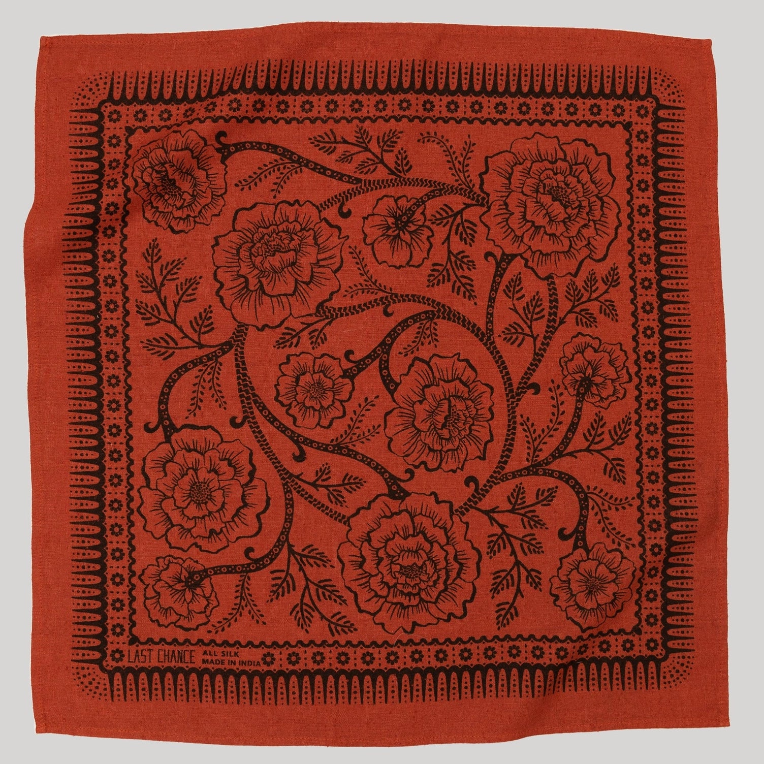 Natural Dye Silk Bandana - Madder