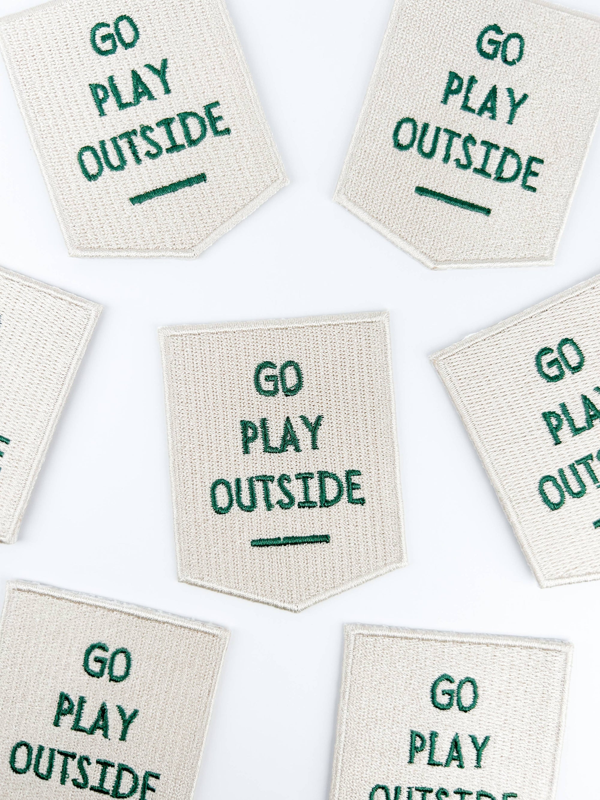 Go Play Outside Embroidered Iron-On Patch Outdoor Patch