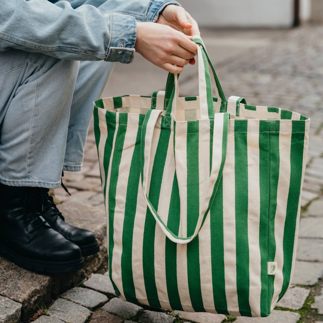 Organic Tote ORIGINAL - Stripes : Green