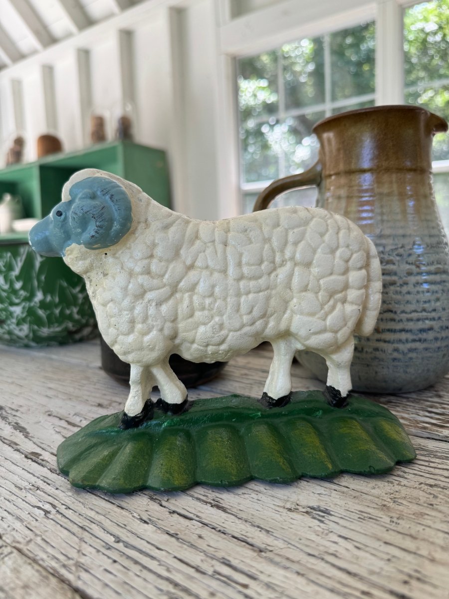 Cast Iron Sheep Doorstop - Diamonds & Rust