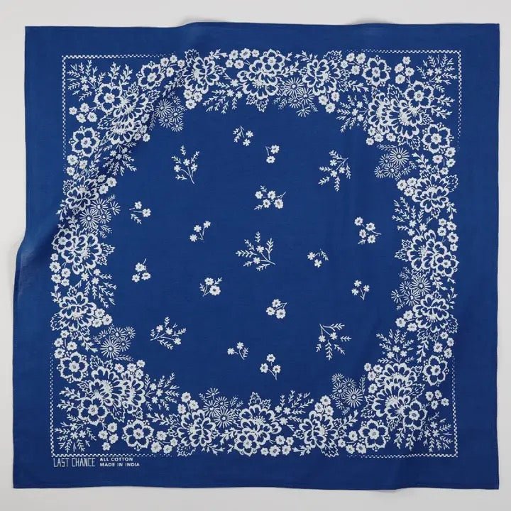 Cotton Field Bandana - Azure Blue - Diamonds & Rust