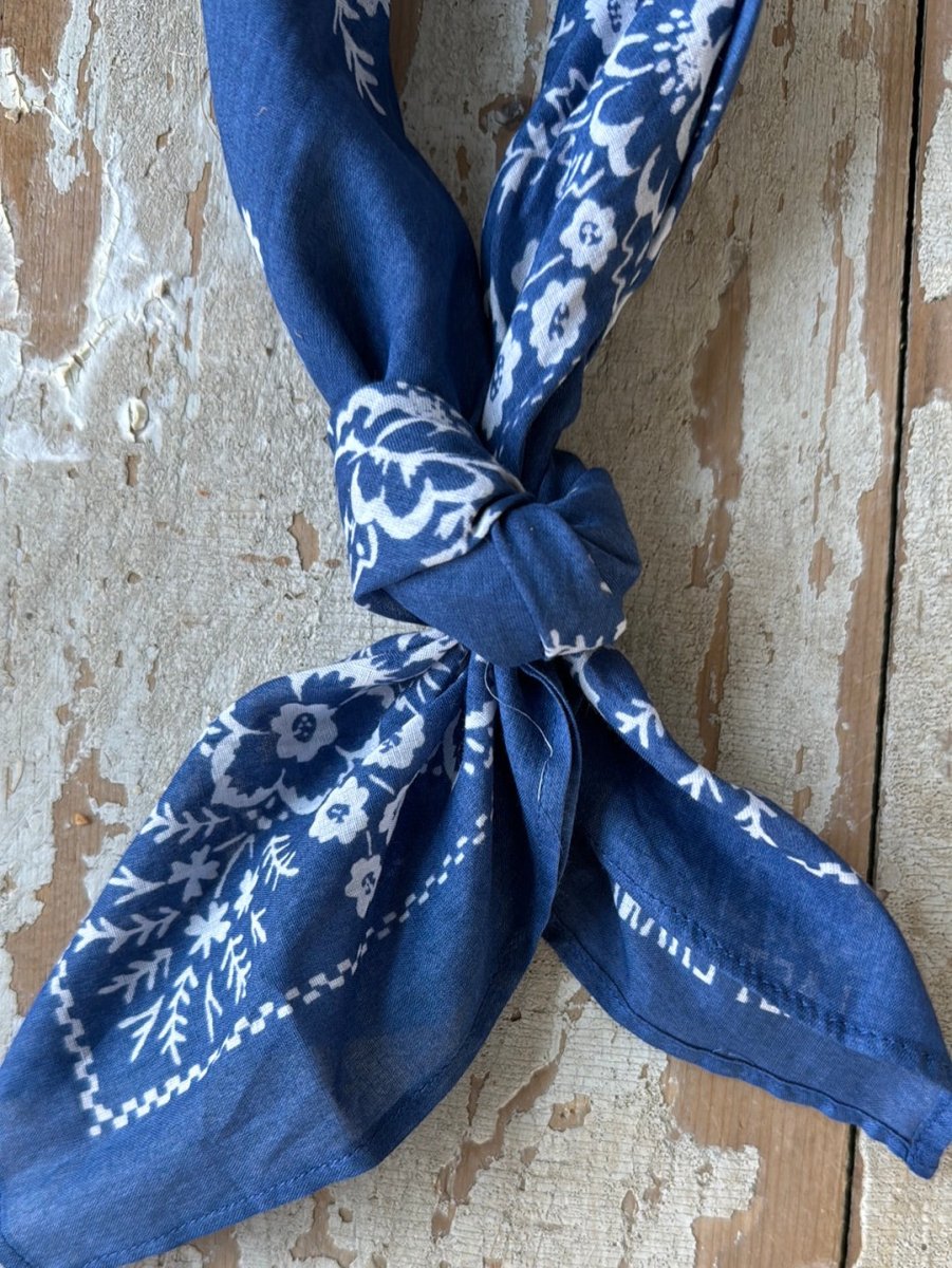 Cotton Field Bandana - Azure Blue - Diamonds & Rust