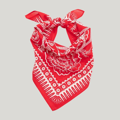 Cotton Ramble Bandana - Red Hot - Diamonds & Rust