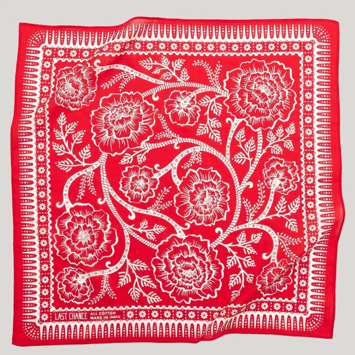 Cotton Ramble Bandana - Red Hot - Diamonds & Rust