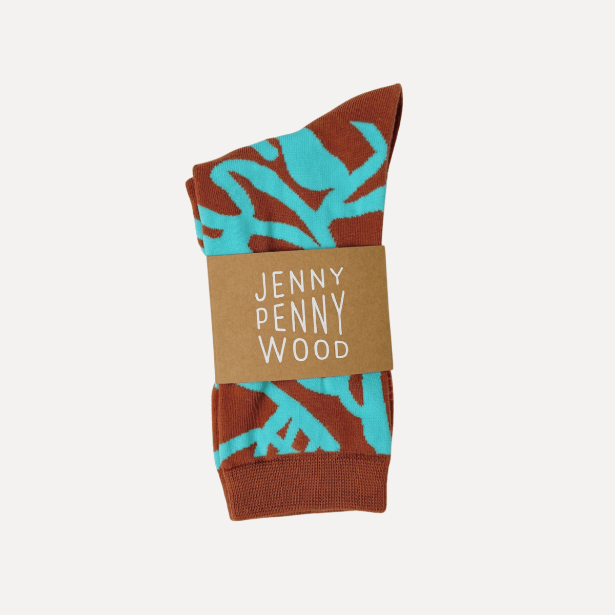 Crew Socks - River - Aquamarine & Carmel - Diamonds & Rust