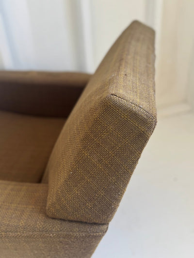 Danish Mid - Century Modern Armchair - Olive Green Tweed - Diamonds & Rust