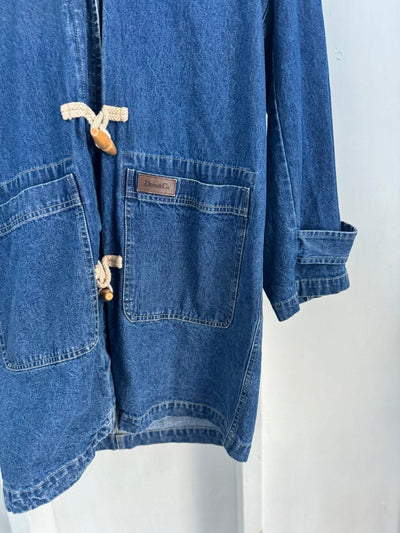 Denim & Co Toggle Denim Coat - Diamonds & Rust