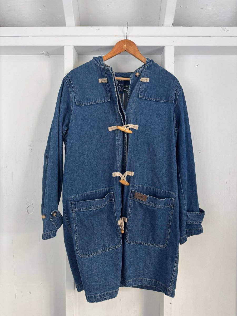 Denim & Co Toggle Denim Coat - Diamonds & Rust