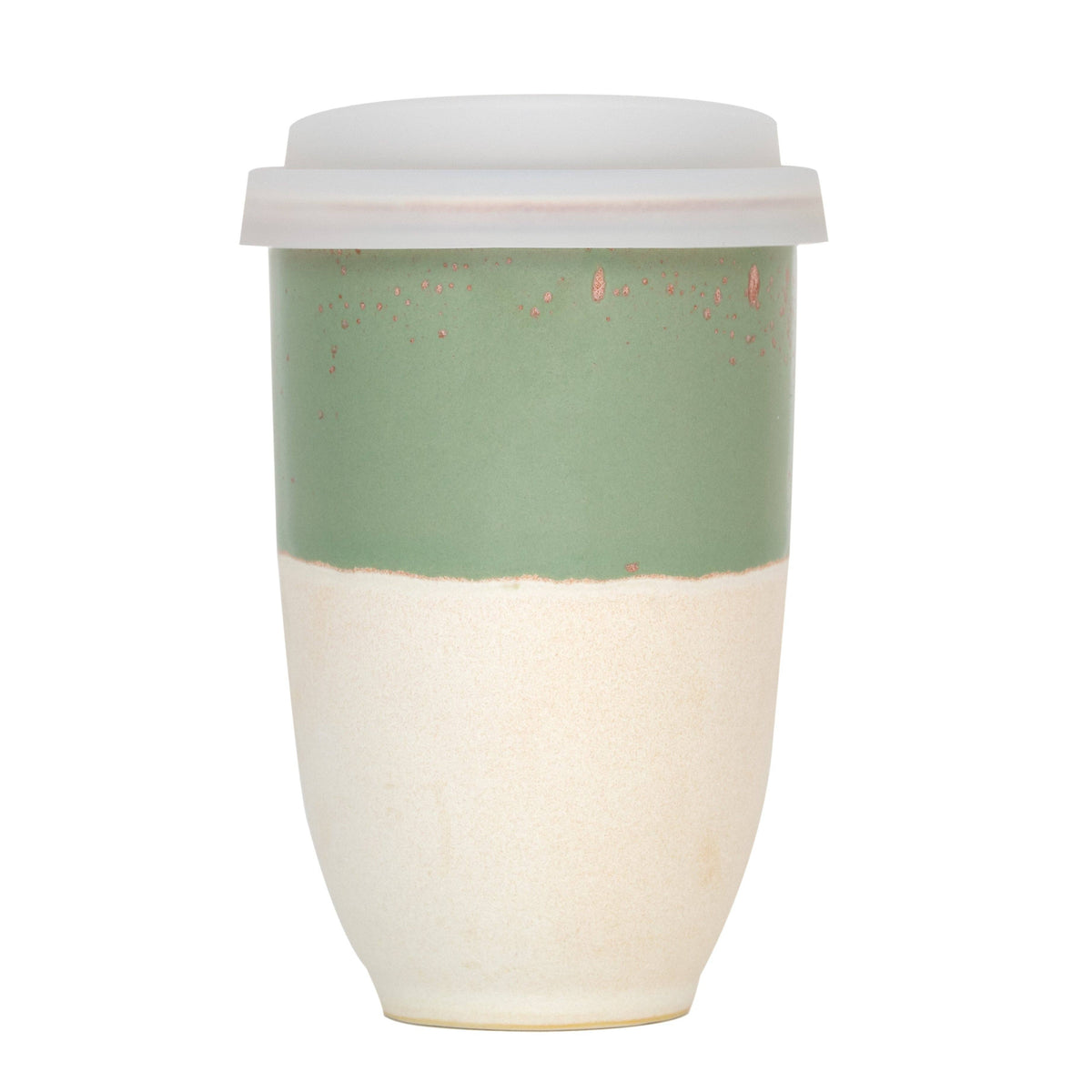 Sage Green Ceramic Travel Mug – 12oz Reusable Cup