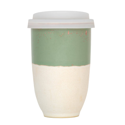 Sage Green Ceramic Travel Mug – 12oz Reusable Cup