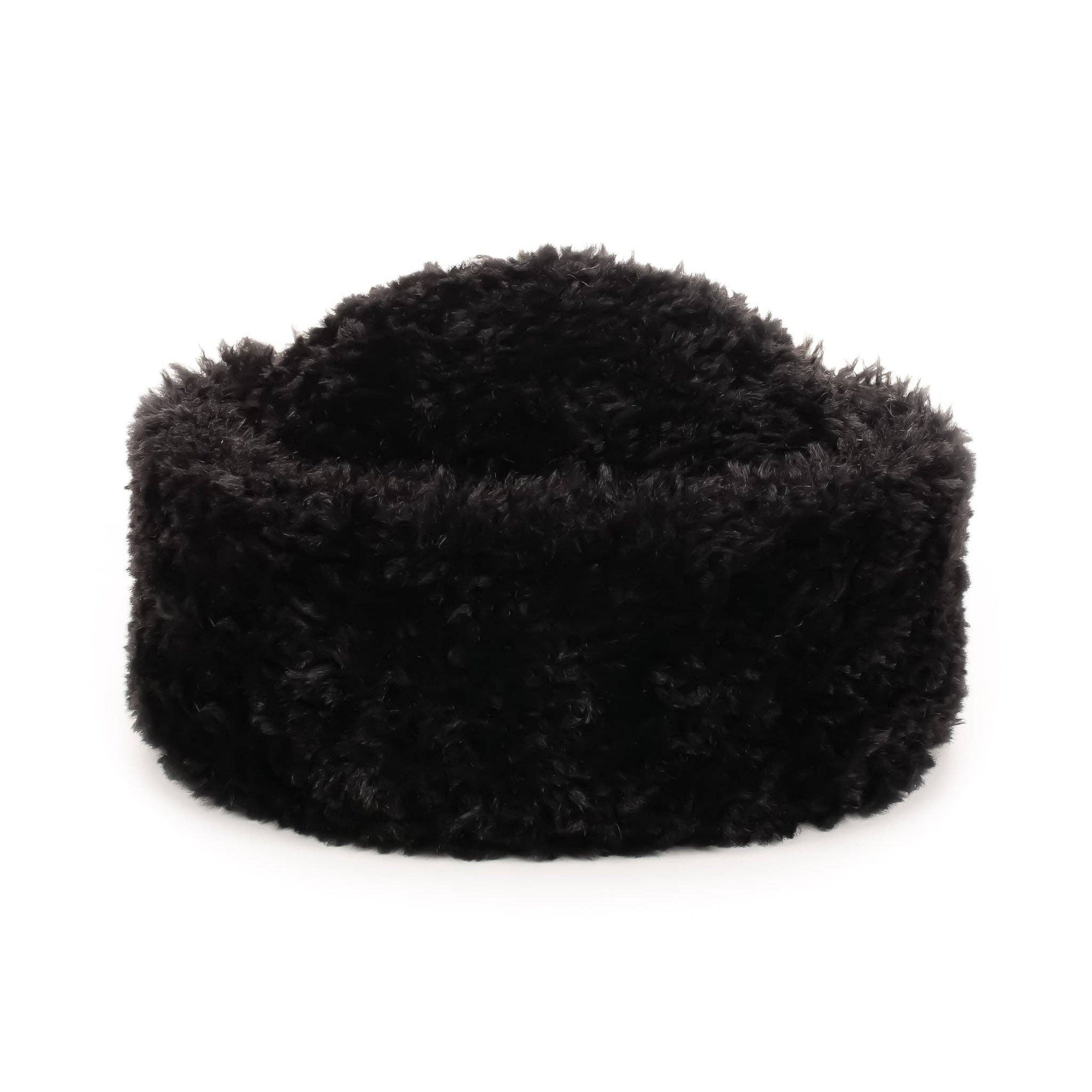 Sherpa Hat: Black Faux Sheepskin