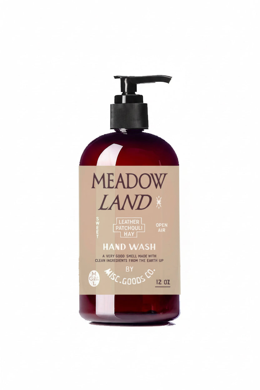 Meadowland hand wash bottle on a white background