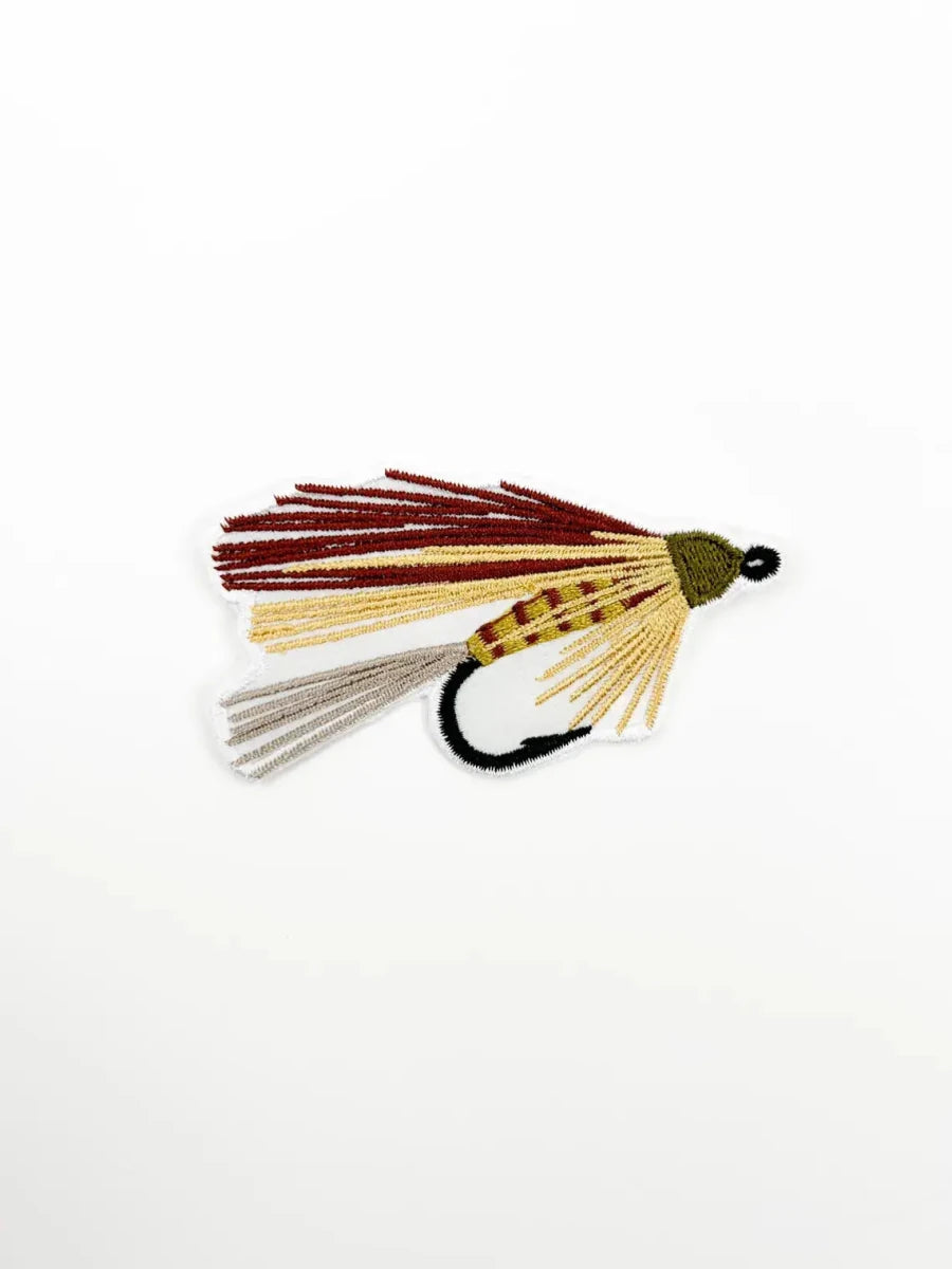Elk Hair Caddis Fly Fishing Iron On Patch Rivers, Angler - Diamonds & Rust