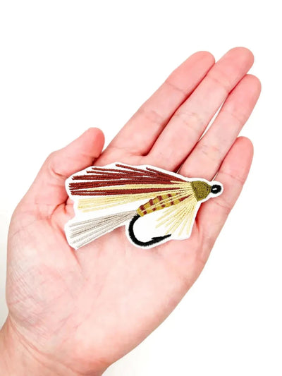 Elk Hair Caddis Fly Fishing Iron On Patch Rivers, Angler - Diamonds & Rust