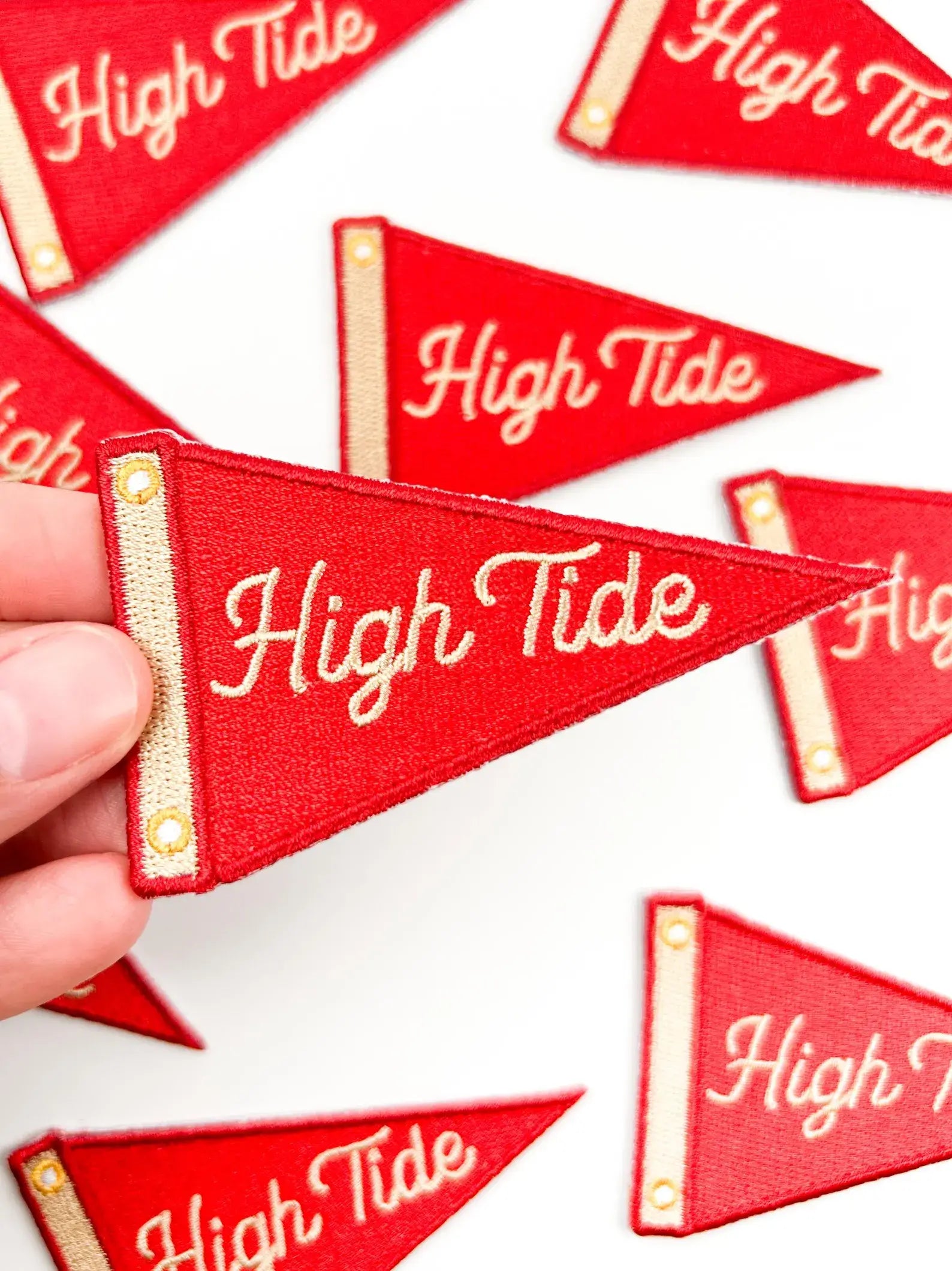 High Tide Patch Nautical Sailing Pennant Embroidered Iron On