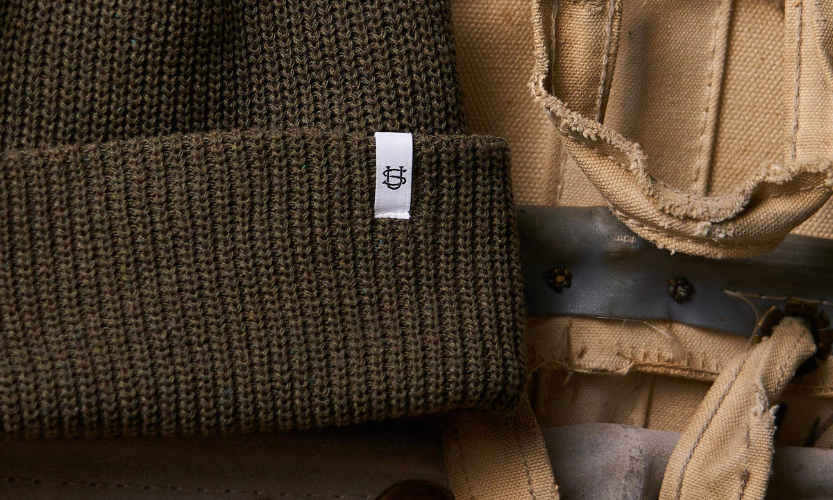 Olive Drab Upcycled Cotton Watchcap: One Size