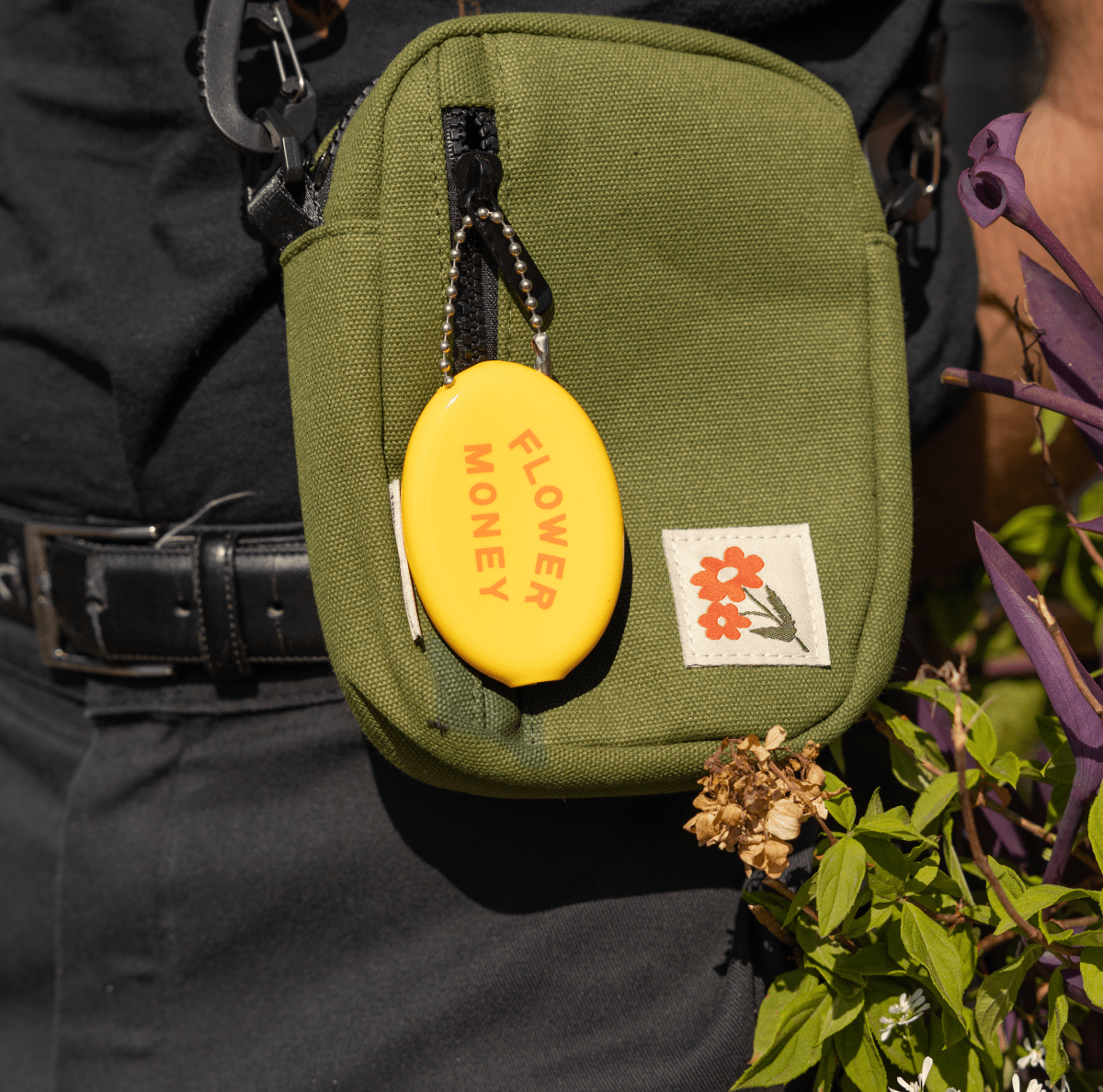 Flower Money Coin Pouch - Diamonds & Rust