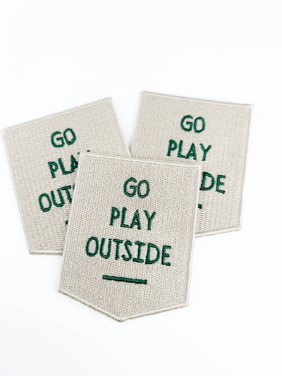 Go Play Outside Embroidered Iron - On Patch Outdoor Patch - Diamonds & Rust