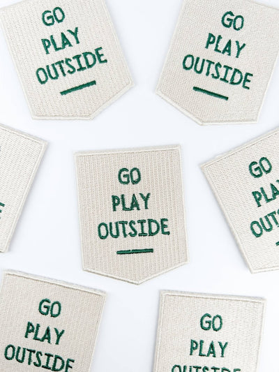 Go Play Outside Embroidered Iron - On Patch Outdoor Patch - Diamonds & Rust