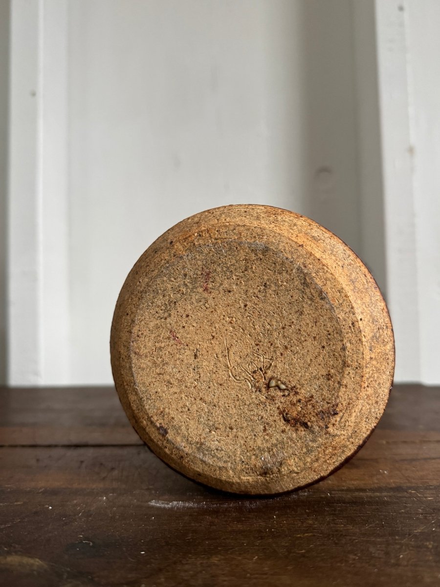 Hadmade Ceramic Vase - Red + Black - Diamonds & Rust