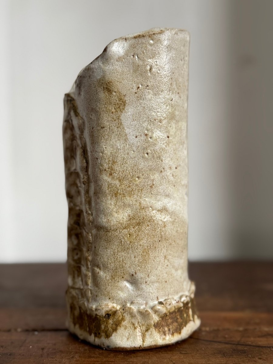 Hadmade Pinched Ceramic Vase - Diamonds & Rust