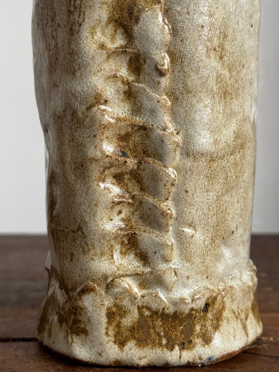 Hadmade Pinched Ceramic Vase - Diamonds & Rust