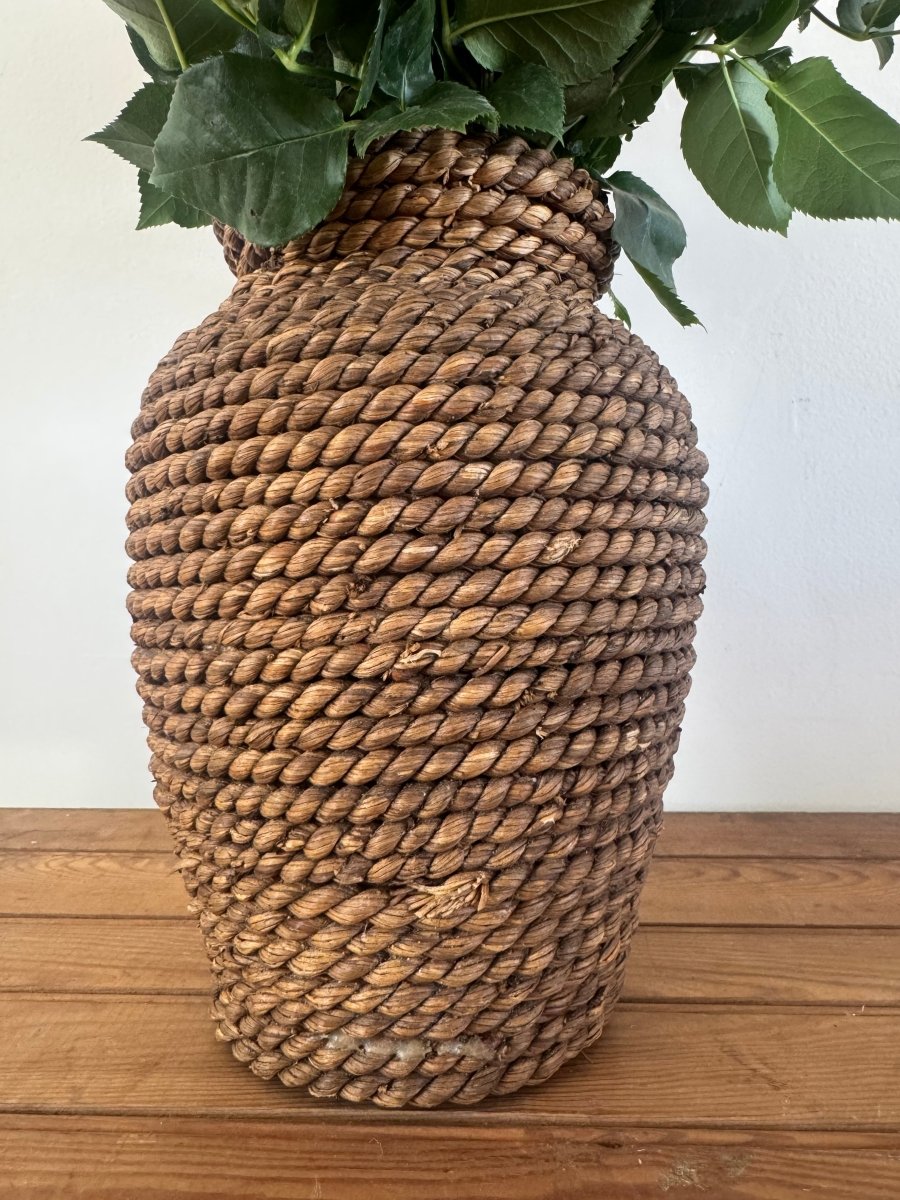 Handmade Rope Vase - Diamonds & Rust