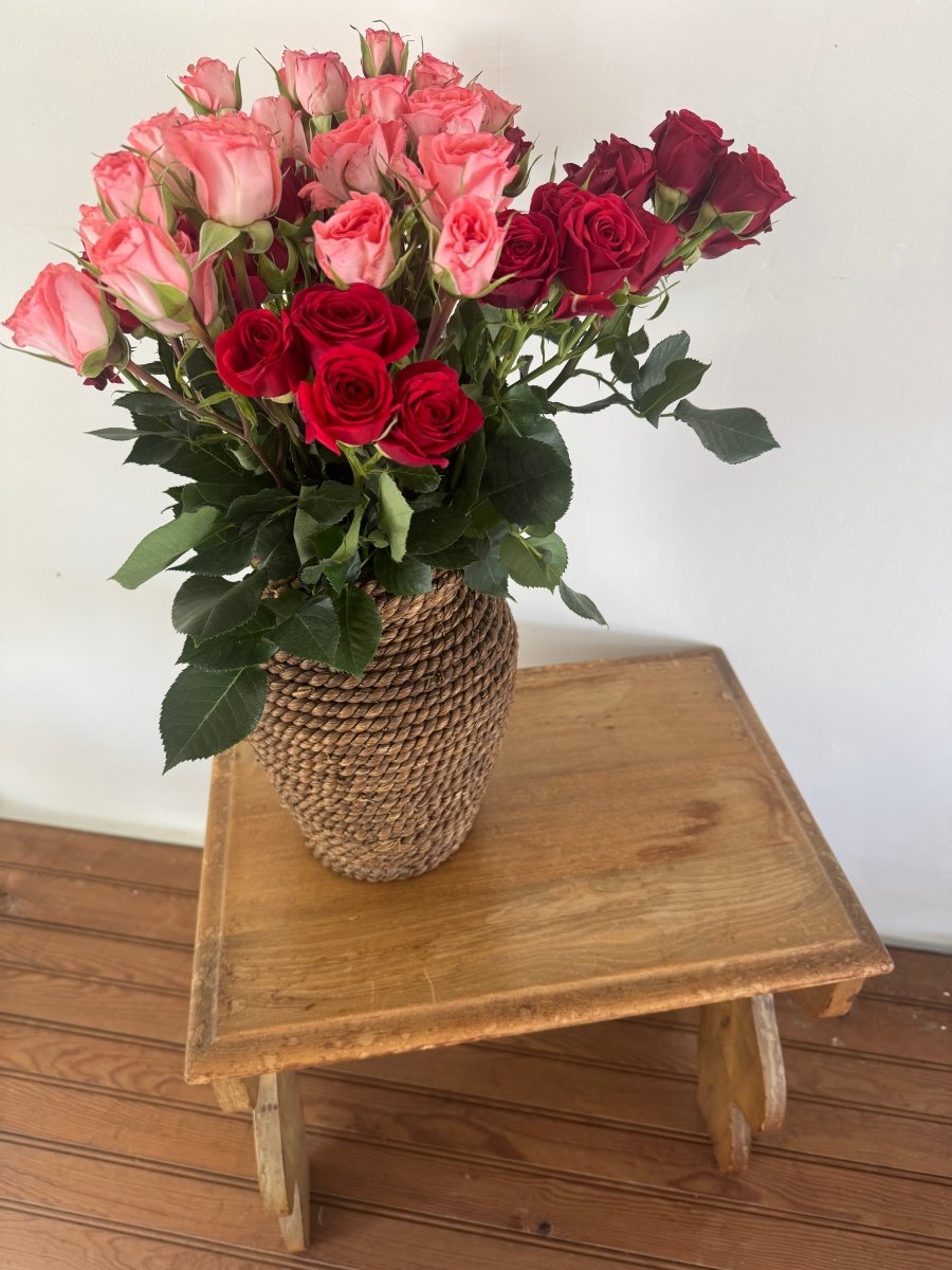 Handmade Rope Vase - Diamonds & Rust