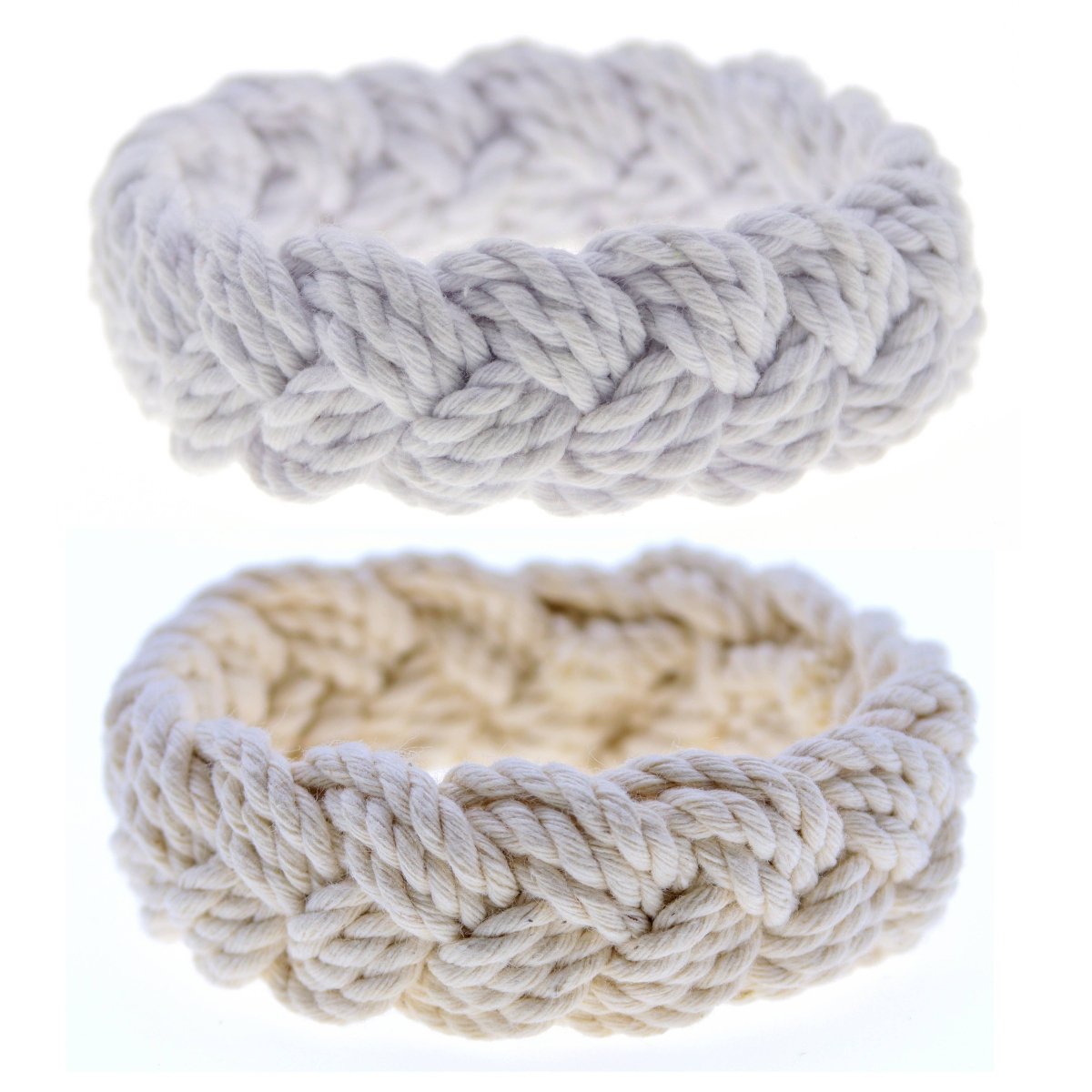 Handmade Sailor Knot Bracelets - White or Natural: Natural / Medium - Diamonds & Rust
