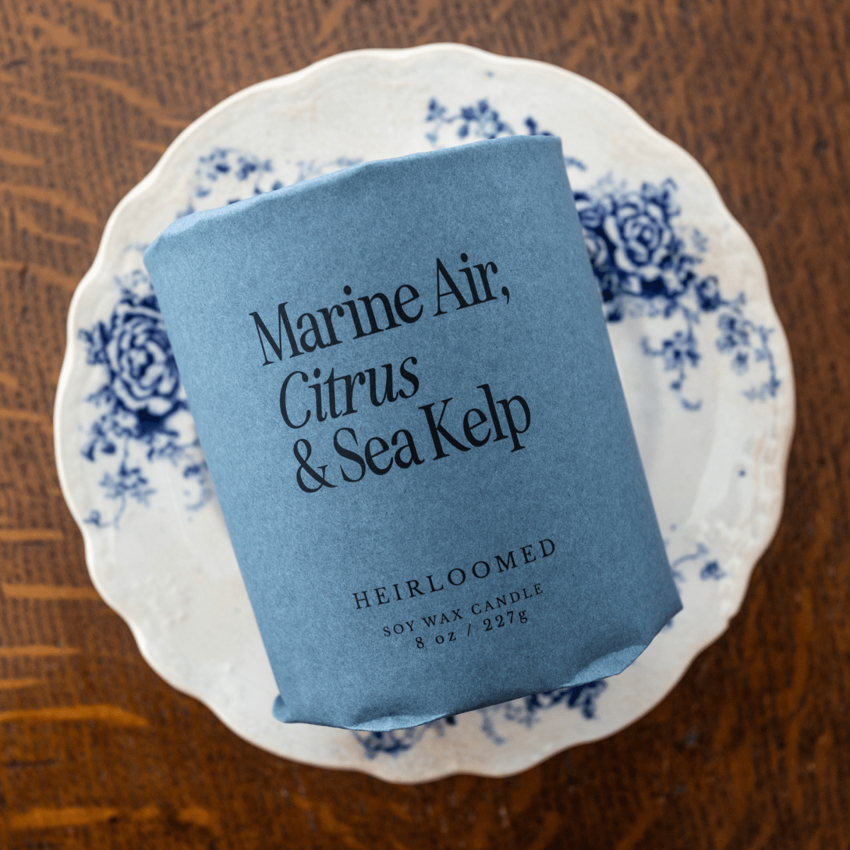 Heirloomed Candle - Marine Air, Citrus, Sea Kelp - 8 oz Soy - Diamonds & Rust