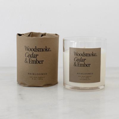 Heirloomed Candle - Woodsmoke, Cedar & Ember - Fall Candle - Diamonds & Rust